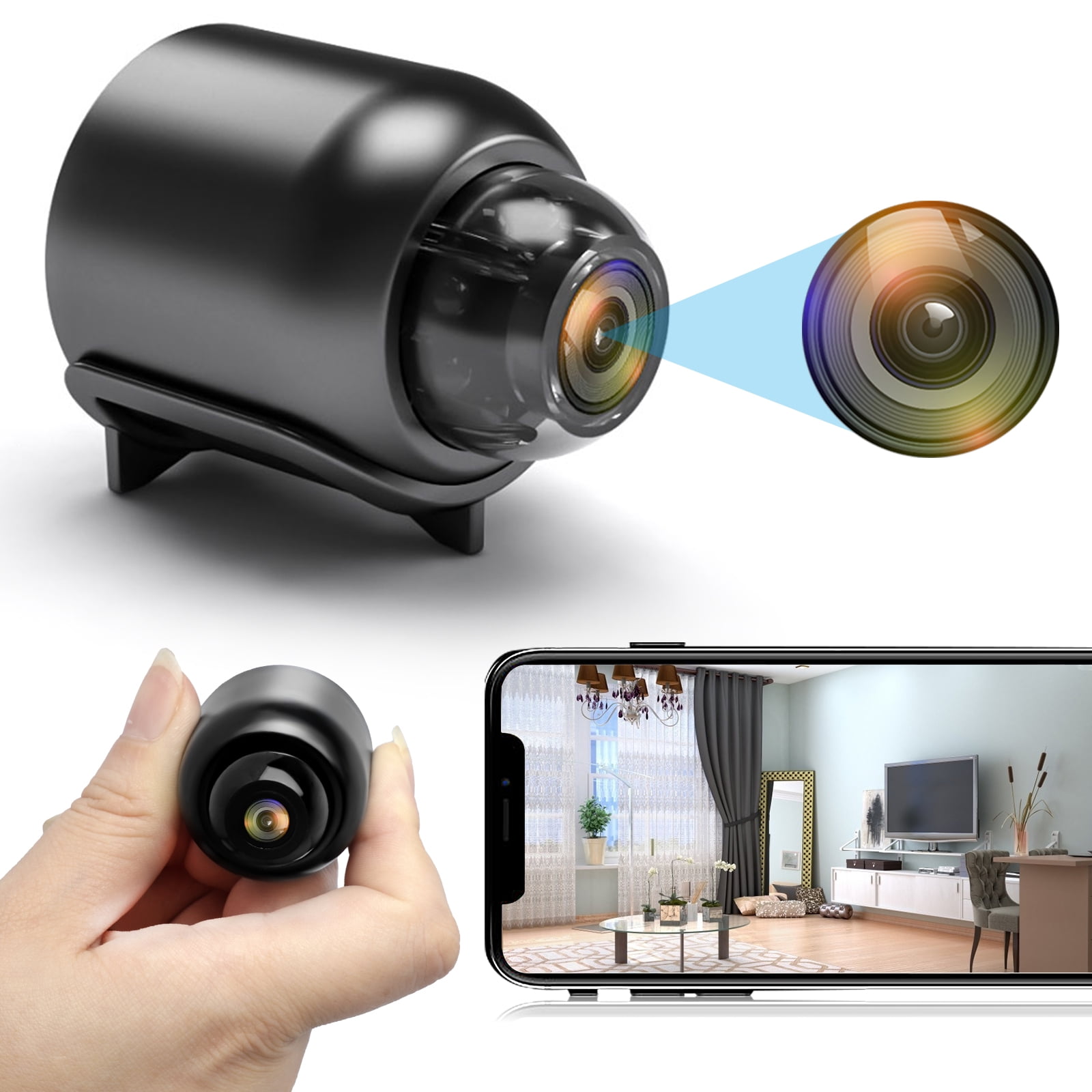 EEEkit Mini WiFi Camera, 1080P HD Wireless Nanny Cam, Home Security Monitor  with APP Night Vision, Motion Alerts - Walmart.com