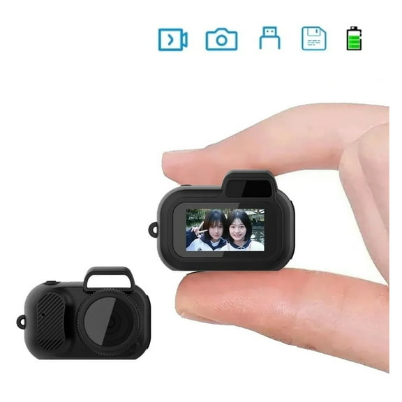 Mini Camera with Screen 1080p Portable Vintage Mini Camera with 64GB Video Recorder Support TF Card