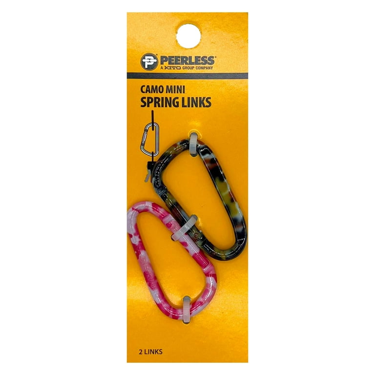 Mini Camo Spring Link, Aluminum, Gear Clips, 2 Pack, 2.25