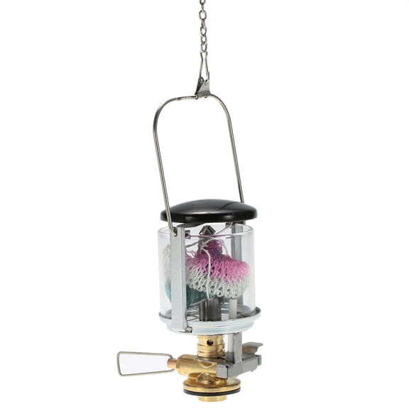 Mini Camping Gas Lamp Lamp Mini Propane Lantern Single Mantle Gas Lamp Portable Gas Light Hanging Tent Lamp with 2 Lantern Mantles for Travel Hiking Backpacking