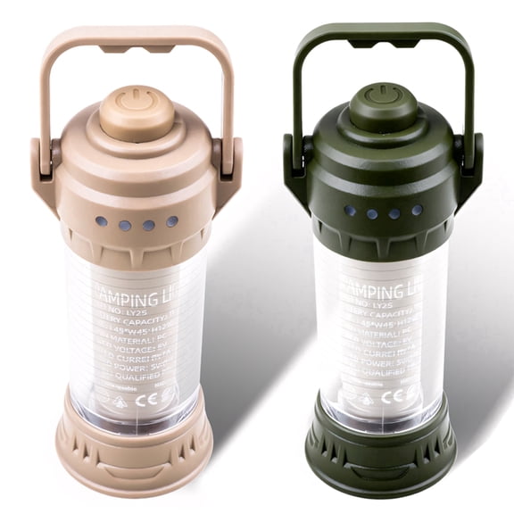 Mini Camping Lantern Flashlight, 1500mAh Rechargeable IPX4 Waterproof, 6 Modes Portable Emergency Light for Camping, Hiking, Outdoor Travel