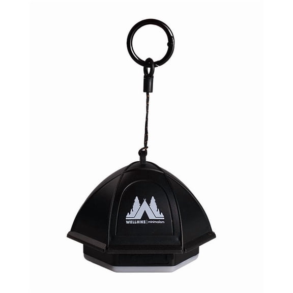 Mini Camping Lantern with Tap Control & Magnetic Base - Portable Tent Light for Hiking, Beach; Dimmable LED Night Light for Bedroom, Nursery, Bathroom (Waterproof, Carabiner Clip, Black)