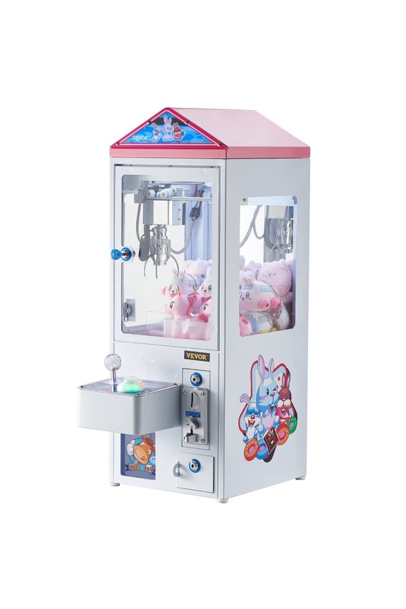Mini Claw Crane Machine - Arcade Prize Grabber Game w/Steel Claw & 50 Tokens - Lights & Sounds for Home/Carnival Fun
