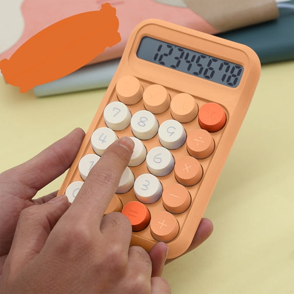 Mini Candy Color Calculator Cute Round Key Calculators for Desk Colored 8 Digit Calculator Portable Calculators for Students Exams Offices Schools Homes