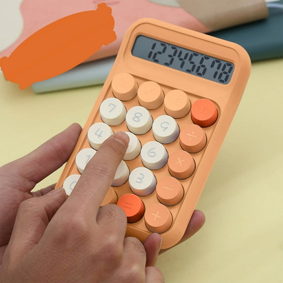 Mini Candy Color Calculator Cute Round Key Calculators for Desk Colored 8 Digit Calculator Portable Calculators for Students Exams Offices Schools Homes