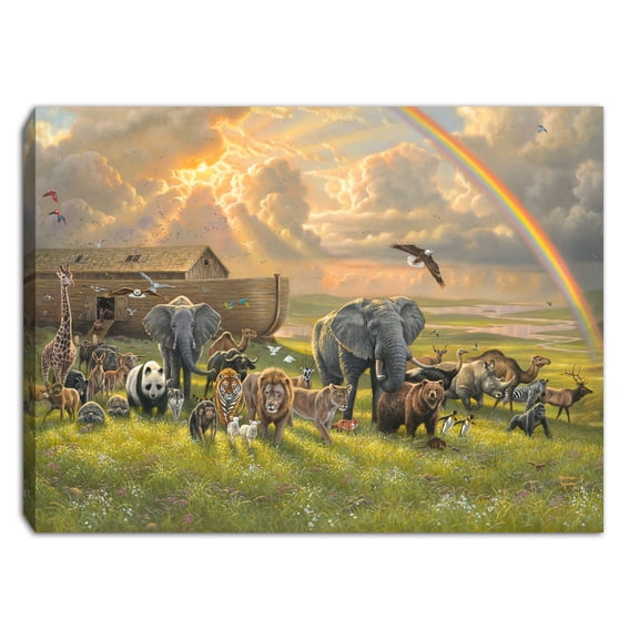 Mini Canvas-A New Beginning/Noahs Ark-LED Tabletop w/Timer (8" x 6")
