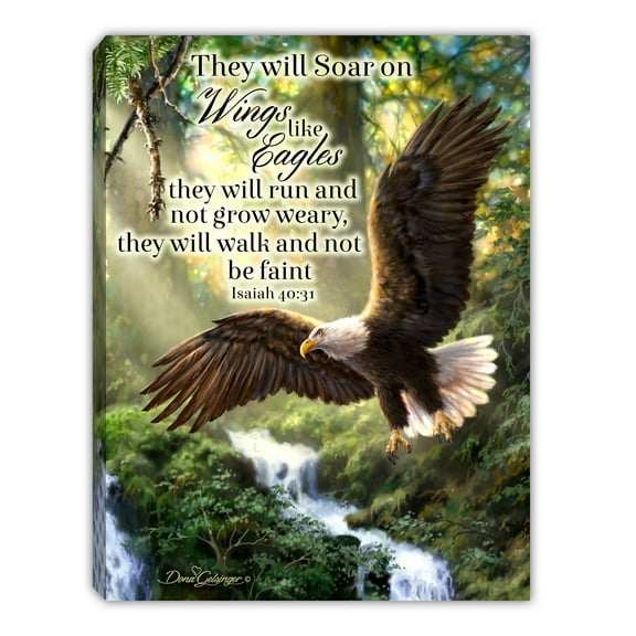 Mini Canvas-Eagles Flight w/Scripture LED Tabletop w/Timer (8" x 6")