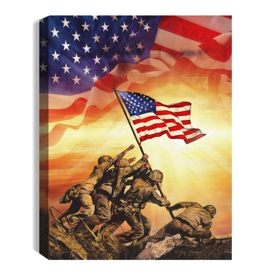Mini Canvas-Home Of The Brave-LED Tabletop w/Timer (8" x 6")