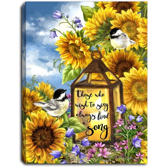 Mini Canvas-Sunflower Friends-LED Tabletop w/Timer (8" x 6")