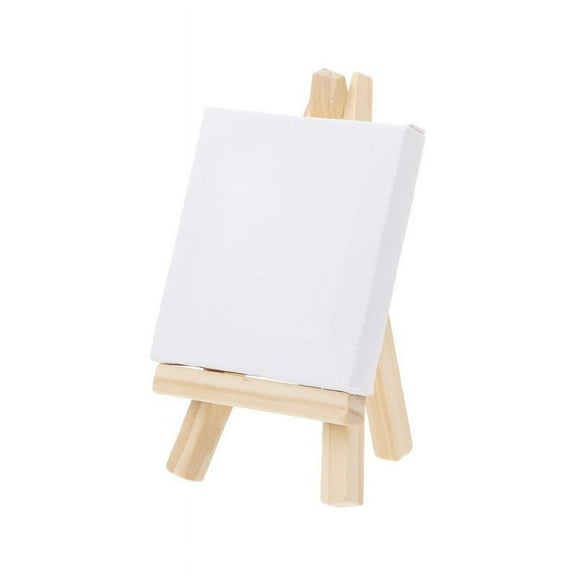 Mini Canvas and Natural Wood Easel Set Party Decoration Traveling Landscape Draw