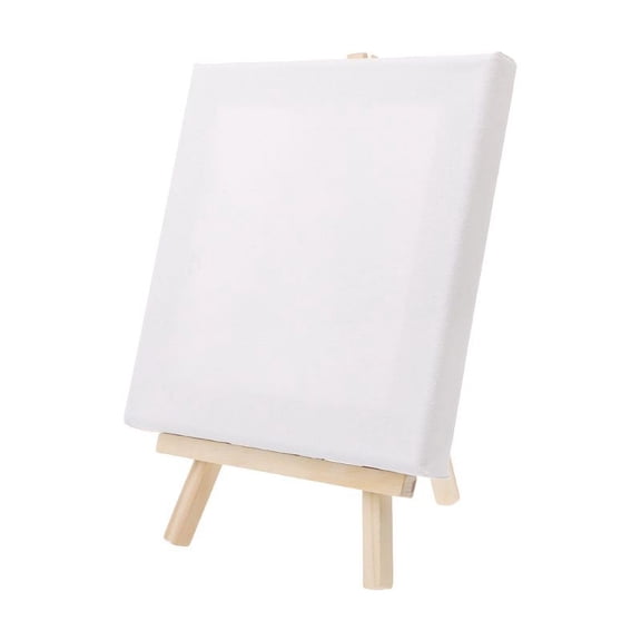 Mini Canvas and Natural Wood Easel Set Party Decoration Traveling Landscape Draw