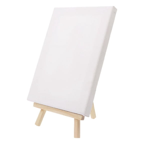 Mini Canvas and Natural Wood Easel Set Party Decoration Traveling Landscape Draw