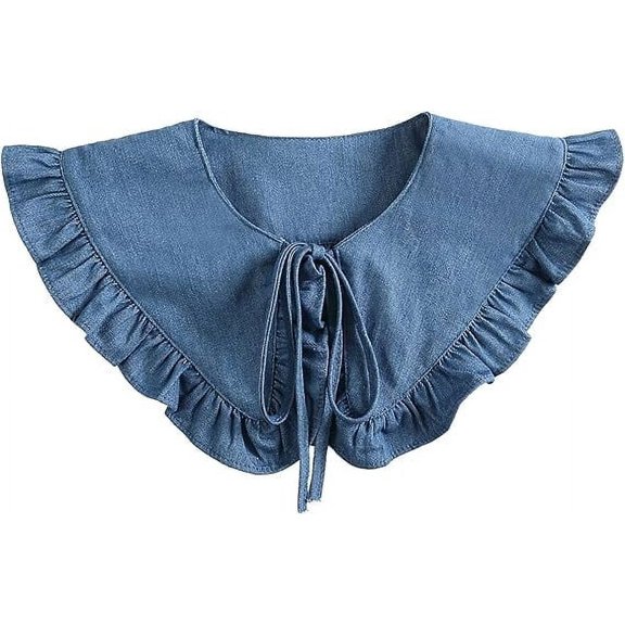 Mini Cape Blouse Fake Collar, Elegant Princess Lace Contrast Detachable Shawl False Collar for Collarless Clothes White Double Black Dot