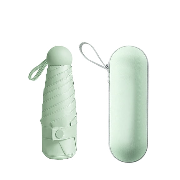 Mini Capsule Umbrella – Portable Sun & Rain Protection, UV Blocking Folding Umbrella for Outdoor Travel, Light Green