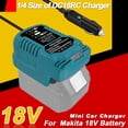 thumbnail image 1 of Mini Car Charger for Makita 18V Battery, Portable Charger use on Car, Cigarette Lighter Plug, 1/4 Size of DC18RC Charger (only for 18V Battery), 1 of 8