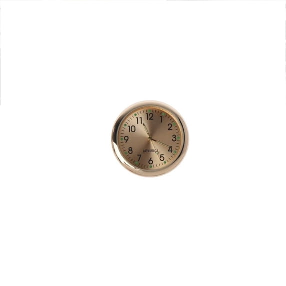 Mini Car Clock Stick On Dashboard - 4cm Luminous Analog Clock with Magnetic Base for Motorcycle, Bike, Vent, Wall Decor - Battery Operated, Stainless Steel, Glow in Dark