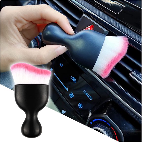 Mini Car Detailing BrushesDense Bristles Scratch Free Interior Dust Brush Suitable for Car Dashboard, Air Conditioning Vents, Crevices, Keyboard Cleaning Tools. (White+Red-1pcs)