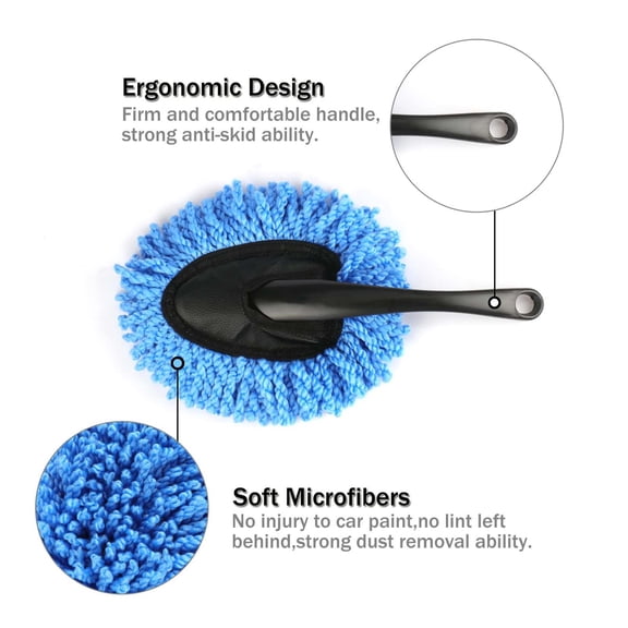 Mini Car Duster Brush for Interior Exterior Cleaning and Detailing with Soft Microfiber and Extendable Handle