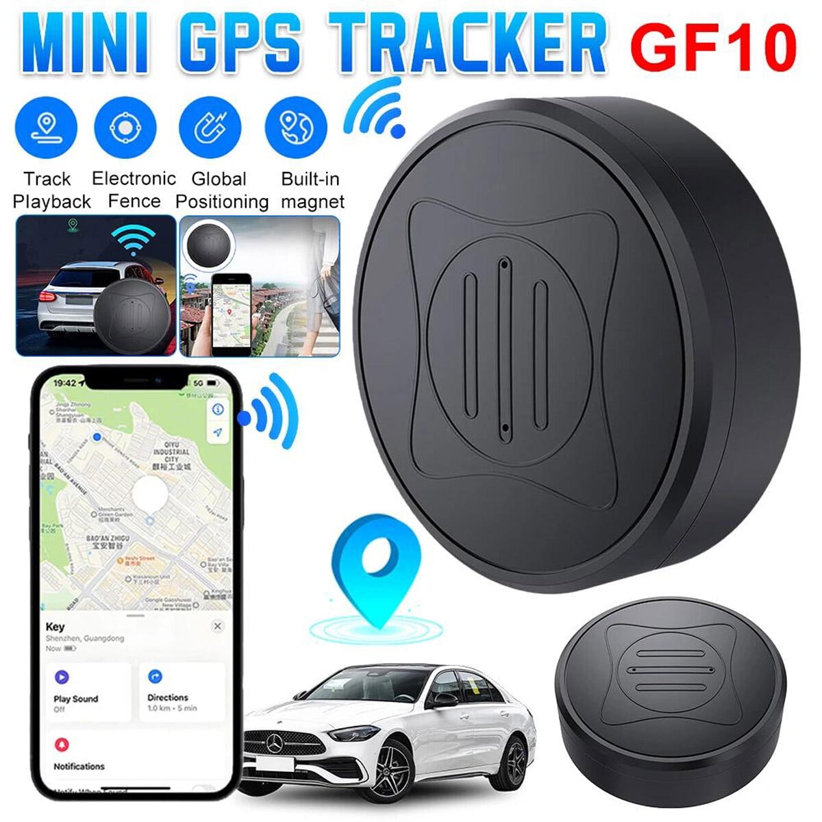 Mini Car GPS Tracker Universal Magnetic Vehicle Bike Tracking Device ...