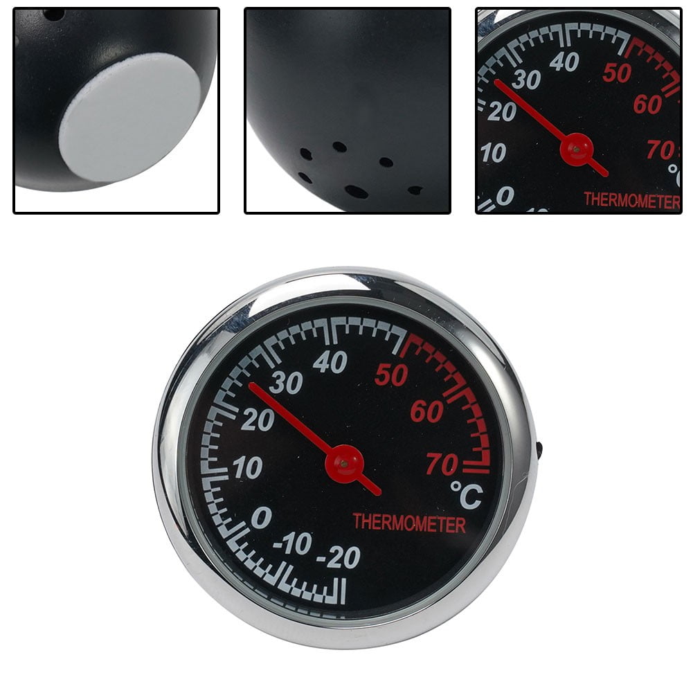 Mini Car Interior Digital Clock Thermometer Guage Meters For Dashboard