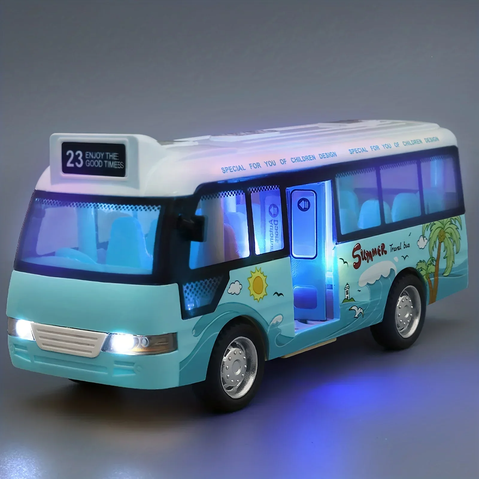 Mini Car Model Friction Powered Car School Bus Toys Plastic City Bus ...