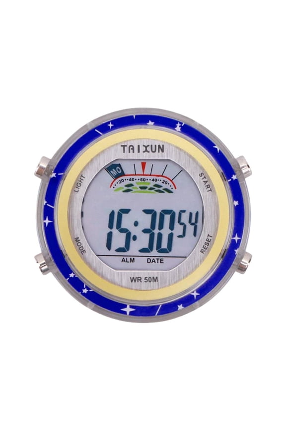 Mini Car Motorcycle Clock - Car-mounted clock with night light - Multi-Function Rainproof Portable Compact Bike Watch Digital Clock for Bike Boat Motorcycle Home Vehicle - Blue