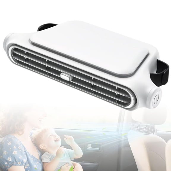 Mini Car Mounted Seat Back Cooling Fan, 2026 New 3 Speed Portable Driver and Passenger's Seat Vehicle Fan Cooler Car Seat Cooling Fan for Jeep SUV Van RV Truck Sedan (White(USB))