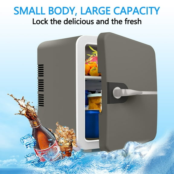 Mini Car Refrigerator 6L/8 Cans Skincare Fridge Portable Small Refrigerator,Cooler and Warmer Compact Refrigerator for Skin Care Makeup, Office Dorm and Car, Includes Home Plug & 12V Car Charger