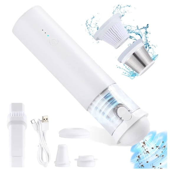 Mini Car Vacuum Cleaner, 14,000Pa Powerful Suction, Cordless Handheld 6-in-1 with Multi Accessories for Car & Home, LED Light
