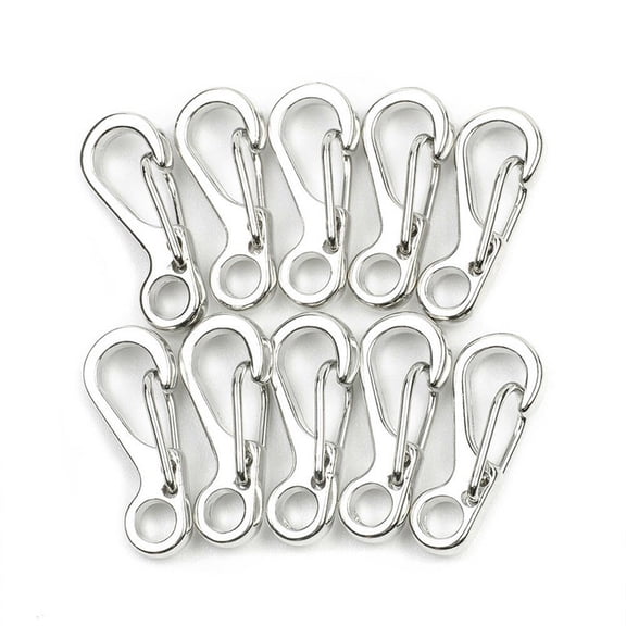 for Mini Carabiner Clips 25Mm, Zinc Alloy D Ring Buckle Hook With 3Mm Opening, Lightweight Snap Spring Clip For Keys, Outdoor, Rope Organizing(Silver)