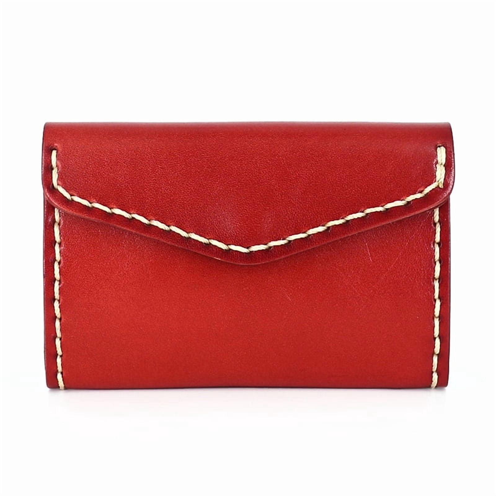 Mini Card Wallet Cowhide Leather Male Casual ID Bus Credit Card Purse ...