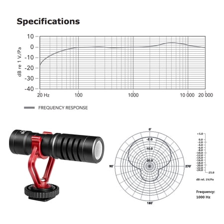 Mini Cardioid Microphone Metal Electret Condensor Video Mic 3.5mm Plug for Smartphone Tablet PC DSLR Camera Camcorder