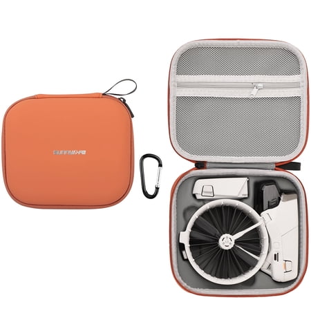 Mini Carrying Case for DJI Flip, Portable Travel Storage Bag Flip Drone Body Case Waterproof PU Leather EVA Protective Cover Hard Shell Organizer with Carabiner Accessories