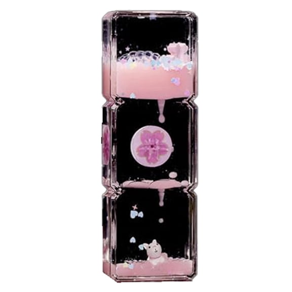 Mini Cartoons Liquid Hourglass, Hourglass for Kids, Pink