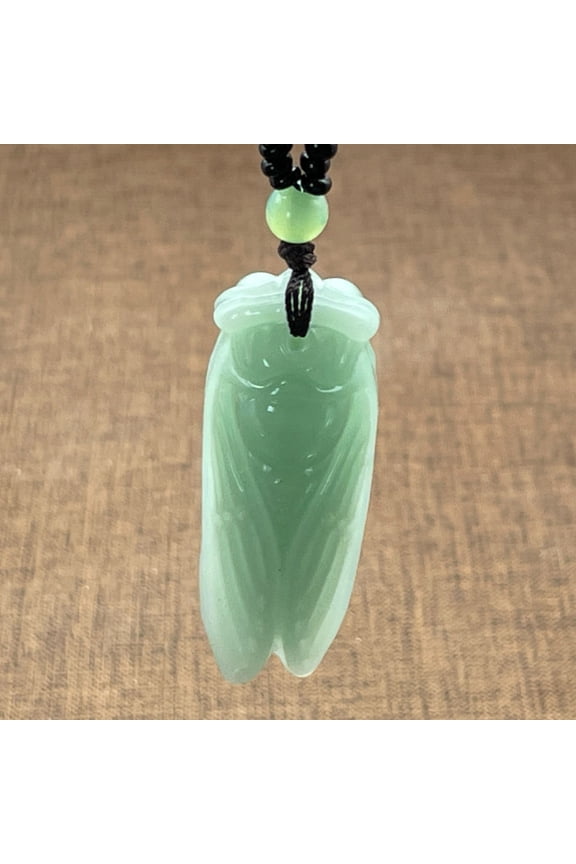 Mini Carved Cicada Pendant Necklace Charm Insect Jewelry Accessory for Women Men Gift Collectible or Daily Wear