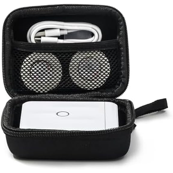 Mini Case Compatible D11/D110 Upgraded Version (Not for D11/D110 Old Version) Label Maker for Labeler Storage Holder Tape Paper Roll & USB Cable (Box Only), Black