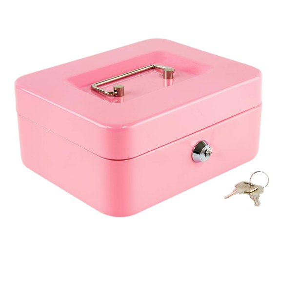 Mini Cash Box,Petty Cash Box,Cash Box With Money Tray And Lock,Cash Box With Money Tray,Metal Cash Box With Lock,Petty Small Money Organizer,Portable Storage For Checks And Coins.5.2x4.7x3.1 Inch