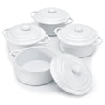 thumbnail image 1 of Kook Ceramic Mini Cocotte Set, 12 Oz, Set of 4, Swiss White, 1 of 1