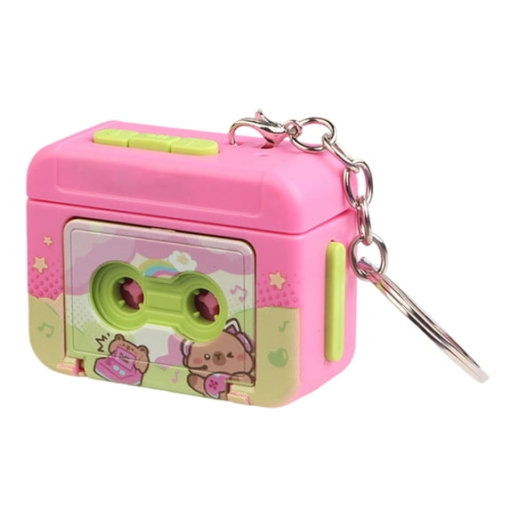 Mini Cassette Recorder Keychain - Retro Cartoon Tape Player Keychain with Recording & Playback Function, Portable Nostalgic Pendant (1pc, Size/Colour as Pictured)