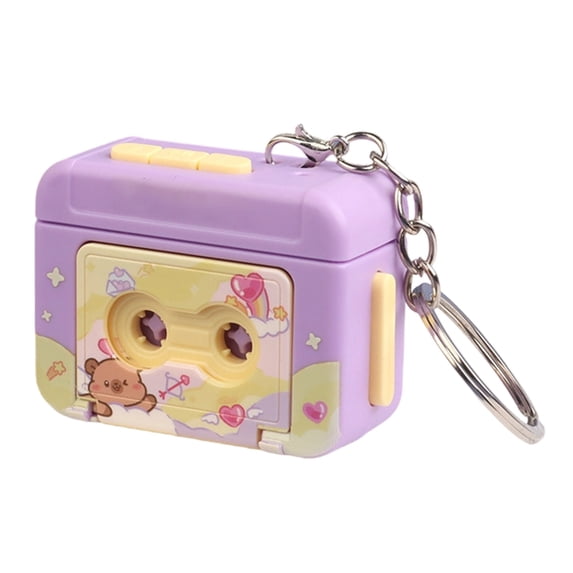 Mini Cassette Recorder Keychain - Retro Cartoon Tape Player Keychain with Recording & Playback Function, Portable Nostalgic Pendant (1pc, Size/Colour as Pictured)