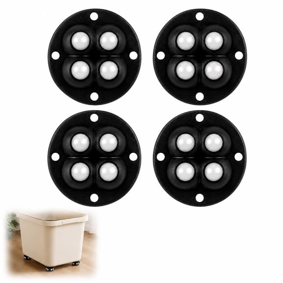 Mini Caster Wheels - Self-Adhesive 360° Rotating Mini Caster Rollers, Stick-On Furniture Wheels for Storage Bins, Flower Pots, Small Appliances and DIY Projects