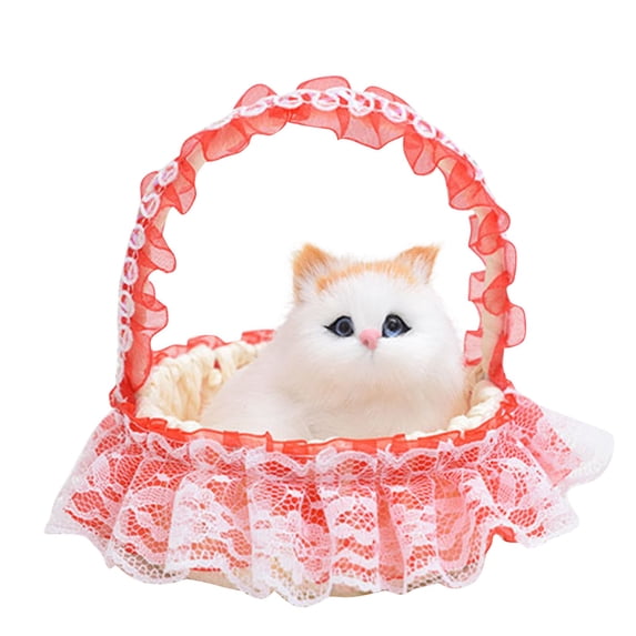 Toy Funny Cat In Lace Hanging Doll Miniature Shoe With Meows Sounds Cute Sleeping Kitty Toy For Kids Boys Girls