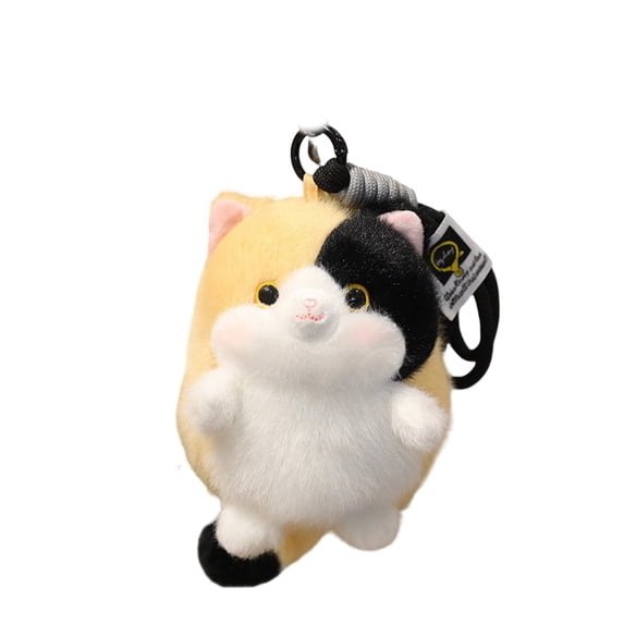 Mini Cat Plush Toy Soft Sensory Hand Exercise Stress Relief Gift Yellow