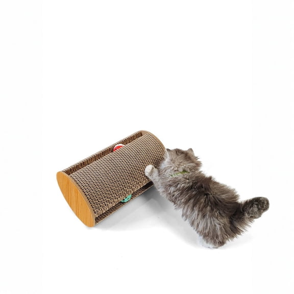 Mini Cat Scratcher & Toy - 10.23" Compact Scratching Post with Rolling Ball, Perfect for Kittens & Small Cats