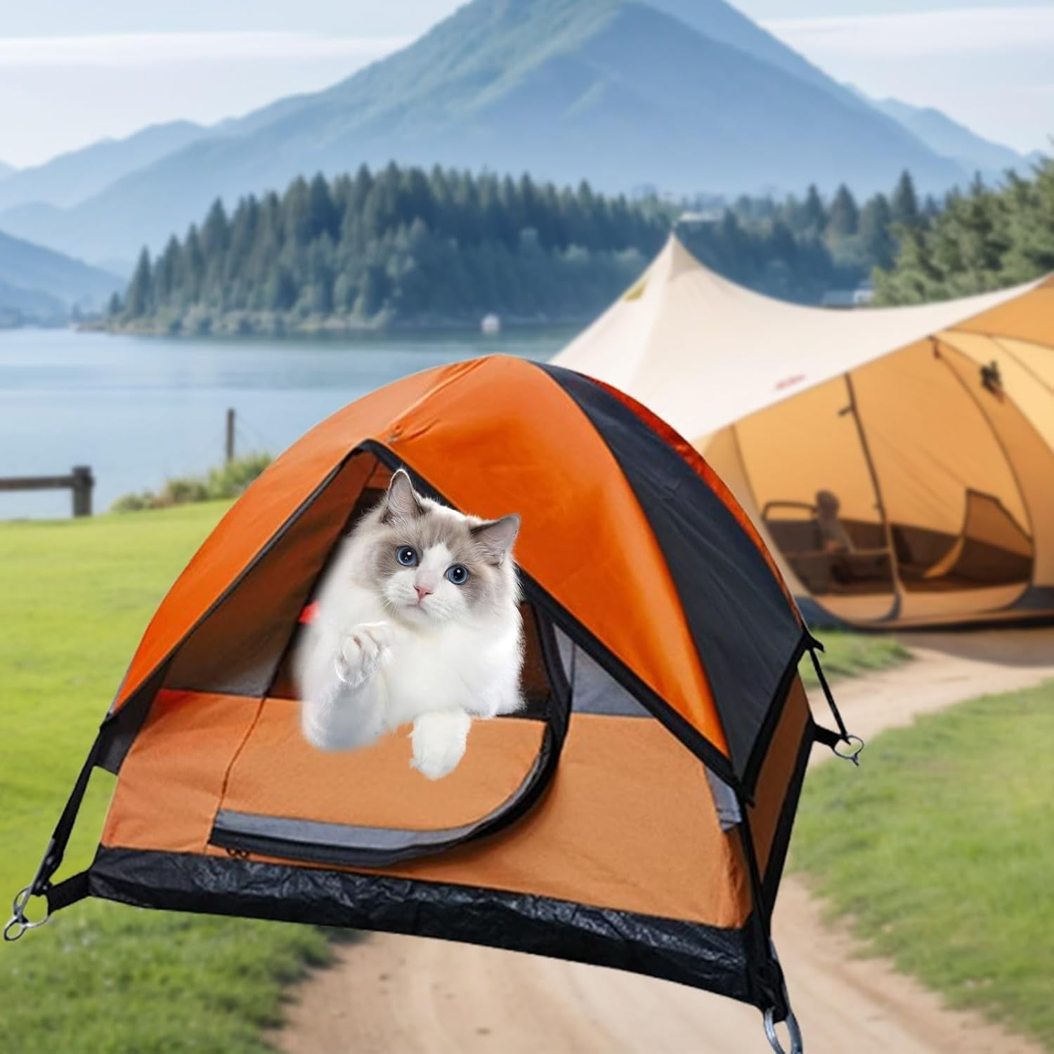 Mini cat tent outdoor large tiny tent for cats cave bed with soft pad