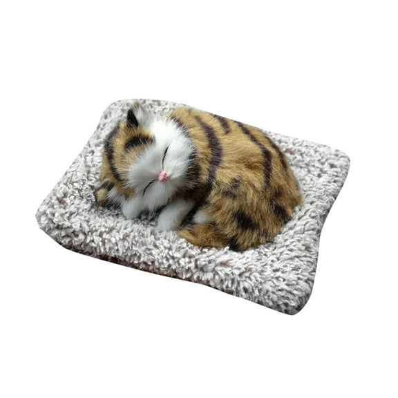 Mini Cat Toy with Meow Sounds Adorable Sleeping Kitty Stuffed Animal for Kids Boys Girls