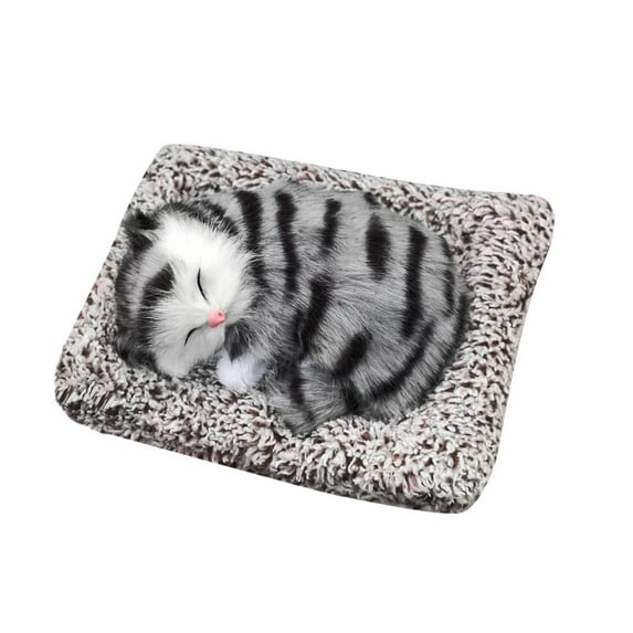 Mini Cat Toy with Meow Sounds Adorable Sleeping Kitty Stuffed Animal for Kids Boys Girls