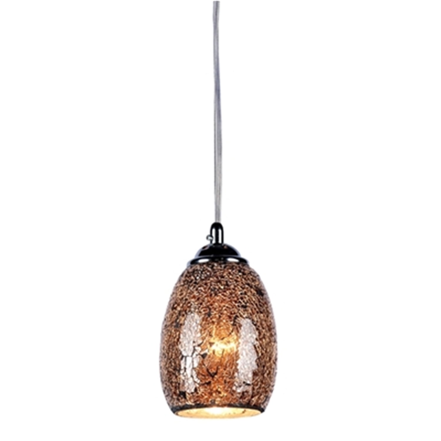 Melia Contemporary Chrome Mini Pendant Light with Glass Mosaic