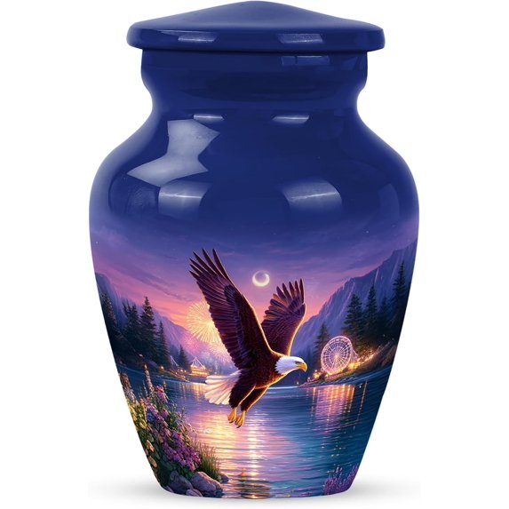 Mini Celestial Eagle Keepsake Urn – Keepsake Urns For Human Ashes - Burial Urns For Adult Human Ash - Urn For Human Ash Adult Man - Size 3 Inch Set Of 1