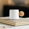 thumbnail image 1 of Mini Ceramic Coffee Cup, Gradient Glaze, Wooden Ball Handle | 8.5x5.5cm Durable Exquisite Small Tea Cup | Unique Texture, Multicolor Options, Easy Grip, Stable Base, High-Temperature Fired Interior, 1 of 6